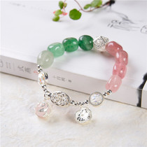 A stone natural strawberry Crystal hand decoration original color design simple fashion versatile best friend bracelet