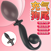 Inflatable anal stuffed cat dog tail can enema expand anal extra-large insertion anal development post Vestibular Daughter