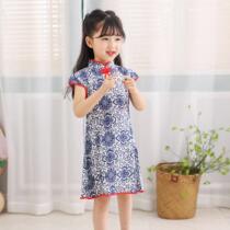 Girls Cheongsam Hanfu Children Chinese Style Tang Dress Small Children Cheongsam Dress Princess Dress
