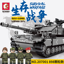 Senbao Building Blocks Children Puzzle Assembly Building Blocks Survival War Leopard 2A7 Main Battle Tank Boy Toy Model