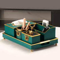 Desktop Tissue Box Living Room Creative Upscale Light Lavish Remote Control Multifunction Containing Tray Hem home Decorative Goods