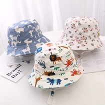 Spring and autumn childrens fishermans hat summer shade 2 -- 6 years old male 3-10 year old female big eaves Korean baby cap