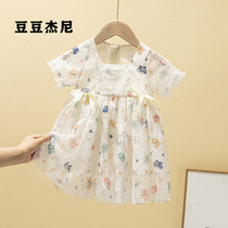 Girls Summer Dress Super Fairy Princess Dress New Childrens Skirt Lace Flower Baby Dress Summer Tide
