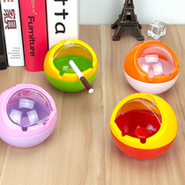 Nordic ins personality ashtray household plastic ashtray with lid windproof girl fashion spherical sealed ashtray