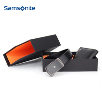 Samsonite Samsonite mens belt with short wallet set high-end practical belt gift box TK2