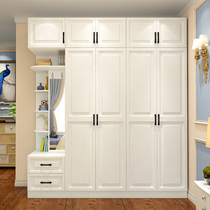 Simple modern household whole wardrobe Nordic three-four door swing door closet bedroom balcony storage cabinet
