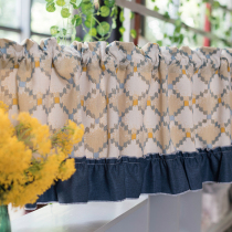 Nordic short curtain curtain diamond grid partition shielding blind half curtain floating window short half curtain cabinet curtain