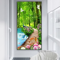 Aisle corridor vertical landscape painting Modern entrance decorative painting Lucky Feng Shui entrance background wall hanging painting