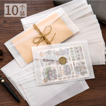 Retro translucent sulfuric acid paper envelope frosted literary and artistic hipster creative ins girl heart western love letter envelope handmade DIY fire paint invitation letter bag blank unprinted Handbook collage material