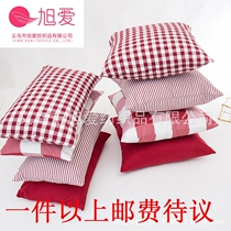 Pastoral red size plaid pillow cover Simple pinstripe plain pillow cover Pillow waist pillowcase does not contain a core