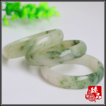 Xinjiang Emerald Color Floating Flowers Jade Bracelet Jade Bracelet Childrens Girl Natural Sky Shan Cui Bracelet