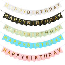 Birthday Decorations Birthday Venue Arrangement Dress Color Banner Fish Tail Flag Blue Pink Hanging Flag Pendant Flag Birthday Lage Flag