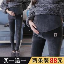Maternity pants Autumn and winter trousers fashion thickened and velvet maternity leggings Warm pants Autumn and winter cotton pants