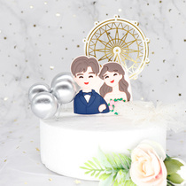 Soft pottery boy and girl cake decoration decoration baking birthday card card small fresh year of the ox plug-in