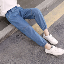 Girls jeans spring and autumn 2021 new childrens pants foreign style Korean fashion loose trousers