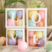 Net red balloon box surprise gift BABY box LOVE birthday party proposal set transparent box dy