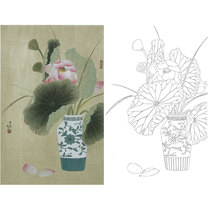 Gongxueqingbao ancient flower and bird vase with steps figure XQ82