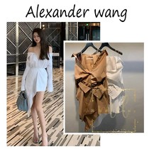 Alexander wang Alexan king shirt stitching fake two irregular dress womens skirt