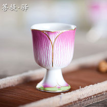  Ceramic high-legged lotus small wine glass for cup God of wealth cup for Buddha cup Holy water cup Buddha household single price
