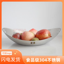 European-style stainless steel oval fruit plate candy basket Home hall art decoration bread plate solid color slightly imperfect