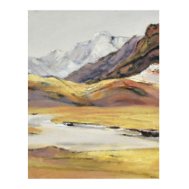 Original hand-painted landscape oil painting solitary Li Ting Yuanshan living room decorative painting collection national tide art