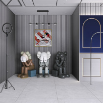 Minimalist imitation stainless steel metal KTV nightclub Bamboo Wood Fiber Integrated Wall Panel Container Geometry Striped wall panel