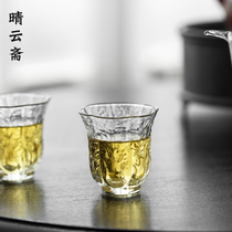Clear Clouds Fasting original handmade cabbage styled small tea cup glass Tea drinking cup Gongfu Tea smells good for 100 fortune
