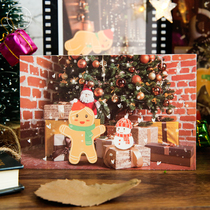 Creative Cute Gingerbread Man Hand-painted Christmas Card Holiday Gift Message Blessing Greeting Cards Decoration Small Gift Suit