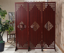 Screen partition fashion living room modern Chinese style simple folding screen retro bedroom Mobile double-sided solid wood carved beauty