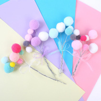 New cake decoration plug-in card bow hair ball Tree birthday party dessert table decoration accessories ornaments
