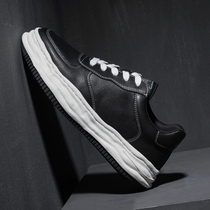 Autumn mens shoes 2021 New Tide leather casual shoes small white shoes Air Force One thick sole shoes men dissolved board shoes