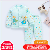 Happy Luoluo baby winter thick thermal underwear Antarctic cotton childrens warm home clothing 0-2 year old set