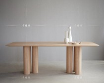 Nordic solid wood dining table simple conference table negotiation table personality design light luxury desk Workbench long table