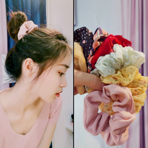 Hot sale large intestine mesh fabric Hairband simple ins Net red ponytail head rope cute ball head rope tie hair