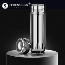 High-end mens high-end crystal cup double insulation glass tea cup water cup tea cup tea cup gift gift