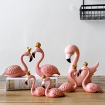 ins Creative gifts Cute Flamingo home desktop ornaments Living room bedroom resin decoration piggy bank