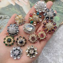 Summer New Button Mushroom Shape Rhinestone Shirt Cardigan Joker Crystal Button Clothes Decoration DIY Accessories
