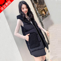 Down cotton waistcoat female mid length 2020 autumn Winter New Korean version loose waistcoat Waistcoat shoulder jacket Outer wear