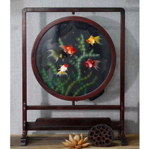 Artisan boutique bifacial embroidered Golden Jade Full Hall Home Decorative Pendulum Embroidered Real Silk