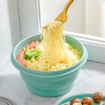 Silicone Fold Bowl Travel Portable Cutlery Suit Telescopic Lunch Box Foam Noodle Bowl Children Outdoor Picnic Lunch Box
