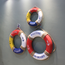 Mediterranean Hangpiece Outdoor Hemp Lifering Decoration Hotel Soft Ocean Background Wall Swimming Pavilion Balcony