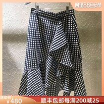 Occupation Amherst counter 2021 spring and summer new fashion womens high-waisted short skirt plaid half-body fishtail skirt