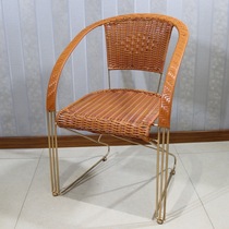 Minima Pure Hand Woven New Imitation Vine Iron Art Rattan Chair Computer Chair Rebar Office Chair Subbalcony Outdoor Leisure