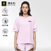 Kyle Stones new outdoor sports T-shirt female trend 100 hitch short sleeve round collar blouses Loose Breathable Fitness Women T-shirt