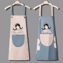 Summer apron waterproof and anti-oil cute day family home kitchen Cooking home Housemaid Fashion Summer Grown-up Work Clothes