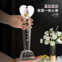 Creative crystal love trophy custom 520 Valentines Day couples send boyfriend and girlfriend husband and wife birthday gifts