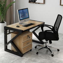 Simple modern simple steel and wood computer desk Desktop household economical desk Simple learning desk Writing desk