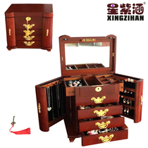 Jewelry box solid wood Solid Wood Retro Belt Lock Princess European-style Korea Jewelry Containing Box Wedding Birthday Gift