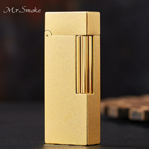 Mr. Yan pure copper lighter inflatable frosted sideslip lighter creative custom personalized lettering to send boyfriend tide gifts