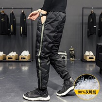 TWG Down Pants Mens Outerwear Thick Fashion Duck Down Winter 2021 New Warm Down Jacket Cotton Long Pants
